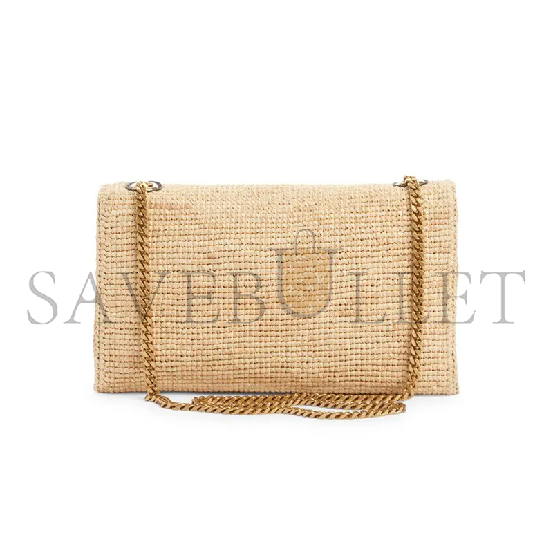 YSL KATE MEDIUM IN RAFFIA AND SMOOTH LEATHER 698637GAAA92069 (28.5*20*6cm)